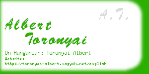 albert toronyai business card